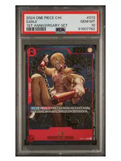 2024 One Piece Chinese 1st Anniversary Sanji #OP01-013 PSA 10 GEM MINT - Image 1