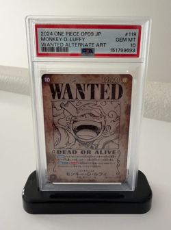 2024 One Piece Japanese OP09 JP Wanted Poster Monkey D Luffy Alt Art PSA 10 - Image 1