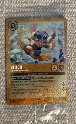 Stitch - Carefree Snowboarder 42 Disney Lorcana Promo Cards Holo Sealed - Image 1
