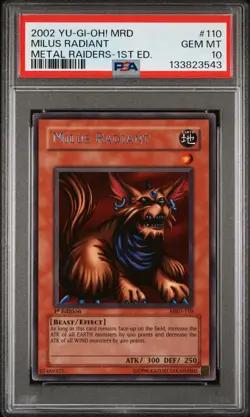 2002 YU-GI-OH! MRD-METAL RAIDERS 1ST EDITION #110 MILUS RADIANT PSA 10 - Image 1