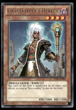 Gravekeeper's Heretic LVAL-EN084 Rare Yu-Gi-Oh Unlimited Near Mint - Image 1