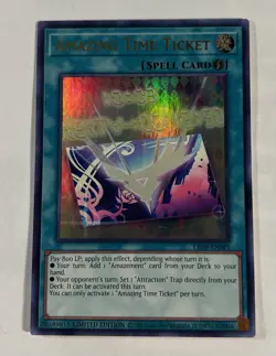 Yu-Gi-Oh! TCG Amazing Time Ticket LIOV-ENSP1 Ultra Rare Limited Edition LP - Image 1