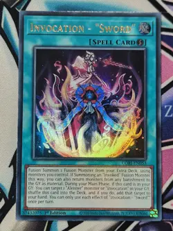 YUGIOH X3 CORI-EN053 Invocation - ''Sword'' x3 Ultra Rare 1ST EDITION PLAYSET - Image 3