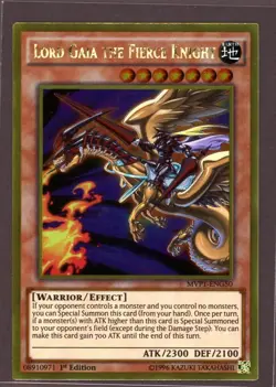 1st Ed Lord Gaia The Fierce Knight Gold Ed Yu-Gi-Oh! Card MVP1-ENG50 NM/M - Image 1