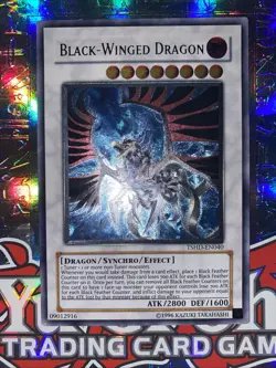 Yu-Gi-Oh! TCG Black-Winged Dragon TSHD-EN040 Ultimate Rare Unlimited LP-Ex - Image 1