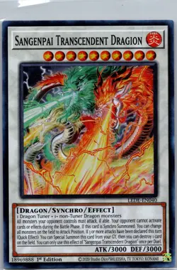 Yugioh! Sangenpai Transcendent Dragion LEDE-EN040 Super Rare 1st Edition NM - Image 1