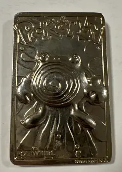 1999 Burger King Pokemon 23K Gold Plated Trading Card Poliwhirl Loose Vintage - Image 1