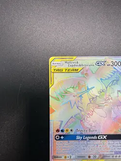 Moltres & Zapdos & Articuno GX 69/68 Rainbow Rare Hidden Fates Pokemon Card - Image 3