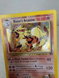 Blaine's Arcanine 1/132 Gym Challenge Pokemon Card Unlimited Holo LP/NM - Image 4
