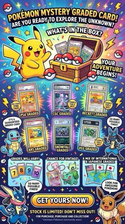 Pokemon Card Mystery Slab Bag—PSA CGC BGS Graded Small Batches Great Odds - Image 1