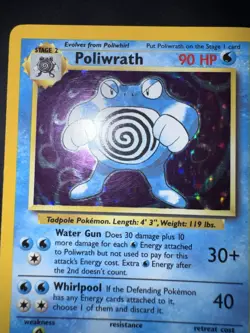 Pokemon Card english Poliwrath 13/102 Holo Base Set Wizards 1999 MP - Image 2