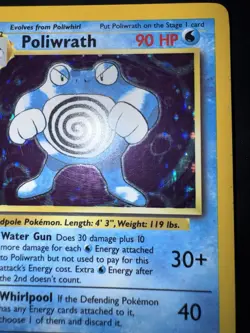 Pokemon Card english Poliwrath 13/102 Holo Base Set Wizards 1999 MP - Image 3