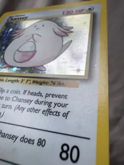 Pokemon Card english Chancey 3/102 Holo Base Set Wizards 1999 MP - Image 3