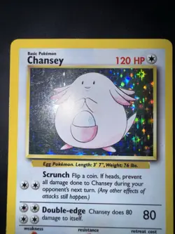 Pokemon Card english Chancey 3/102 Holo Base Set Wizards 1999 MP - Image 5