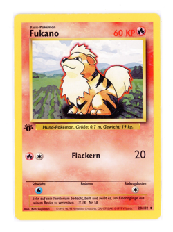 Fukano 28/102 1. Edition Base Basis Set Deutsch/German Pokemon Karte 1.Edition - Image 1