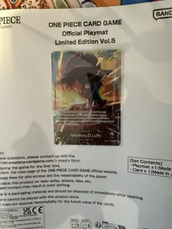 One Piece Card Game Official Playmat Vol.5 Luffy Promo Card ( Only promo card) - Image 1