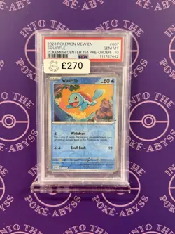Pokemon Card - PSA 10 Squirtle 007/165 - 151 Pokemon Center Promo - GEM MT - Image 1
