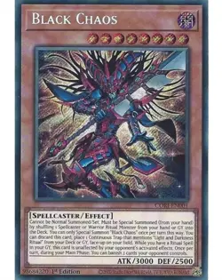CORI-EN001 Black Chaos : Secret Rare Card : 1st Edition : YuGiOh TCG - Image 1