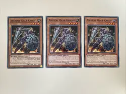 Yugioh - Ancient Gear Knight x 3 - 1st Edition NM - Plus Free Holographic Card A - Image 1