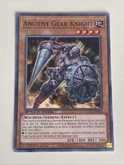 Yugioh - Ancient Gear Knight x 3 - 1st Edition NM - Plus Free Holographic Card A - Image 3
