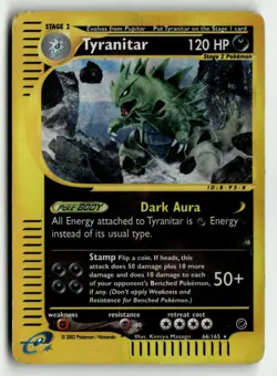 Tyranitar - 66/165 - Pokemon Expedition Non-Holo Rare Card Pokemon - Image 1