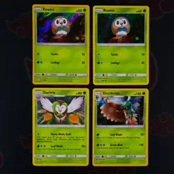 MP Pokemon ROWLET+DARTRIX+DECIDUEYE Cosmos/Cracked-Ice/Web HOLO Card Sun Moon SM - Image 1