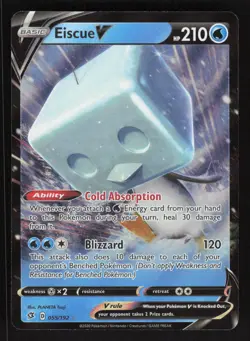 Pokemon Rebel Clash #55/192 Eiscue V Holo Foil Card TCCCX - Image 1