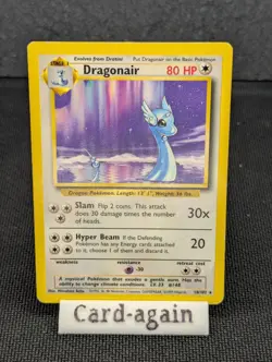 Pokemon TCG Base Set Dragonair Unlimited Rare Card 18/102 MP Condition - Image 1