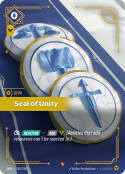 Seal of Unity OGN 245/298 Epic Riftbound League of Legends NM Card - Image 1