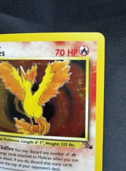 Moltres 12/62 Fossil Set Holo Rare Pokemon Card 1999 Unlimited LP Vintage - Image 4