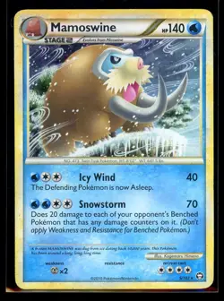2010 HeartGold & SoulSilver - Triumphant Mamoswine Holo Rare #5 Pokemon Card - Image 1