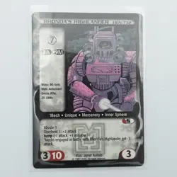 BattleTech CCG Trading Card Game Rhonda's Highlander HGN-732 vintage single card - Image 1