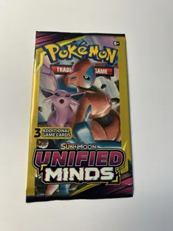 Pokemon TCG Sun & Moon Unified Minds MINI 3 Card Booster Pack- NEW SEALED - Image 1