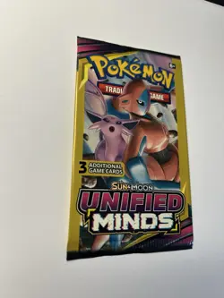 Pokemon TCG Sun & Moon Unified Minds MINI 3 Card Booster Pack- NEW SEALED - Image 2