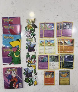Lot 9 McDonalds 2024 Pokemon Cards + Duplicates Sticker Charizard Holo Dragonite - Image 1
