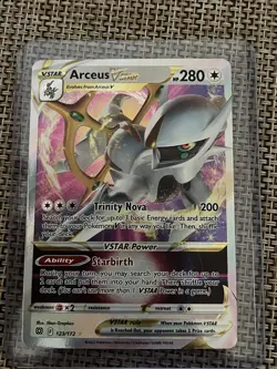 Pokemon Cards Brilliant Stars Arceus VSTAR 123/172 EX/Nm From Pack To Sleeve - Image 1
