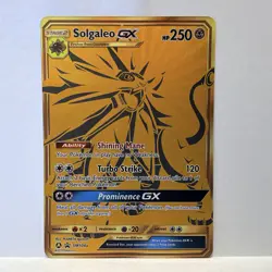 Solgaleo GX Pokemon TCG Full Art Gold Holo Promo Card Sun & Moon SM104a - Image 1