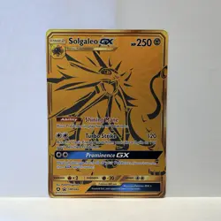 Solgaleo GX Pokemon TCG Full Art Gold Holo Promo Card Sun & Moon SM104a - Image 2