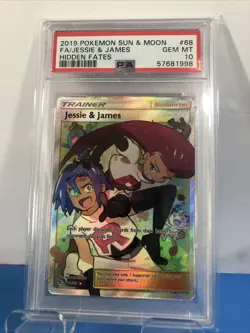 PSA 10 GEM MINT Jesse And James Full Art Trainer Card 68/68 Hidden Fates 👀 - Image 1