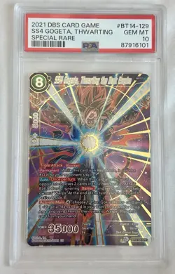 PSA 10 | 2021 DBS CARD GAME | SS4 GOGETA, THWARTING THE DARK EMPIRE SR #BT14-129 - Image 1