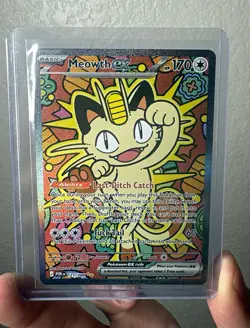 Meowth ex 121/088 Holo Full Art Rare Pokemon TCG Card - Image 1