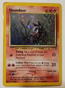 Pokemon Card Houndour 5/75 Neo Discovery Holo Rare English Vintage - Image 1