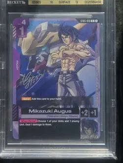 Gundam Card Game Mikazuki Augus ST05-010 Alt Art GD03 Promo, Beckett 10 - Image 2