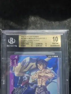 Gundam Card Game Mikazuki Augus ST05-010 Alt Art GD03 Promo, Beckett 10 - Image 3