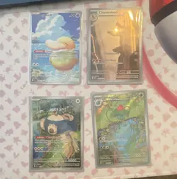 Nintendo Pokemon TCG SV 151 Holo Full Art 4-Card Lot Psyduck Snorlax - Image 1
