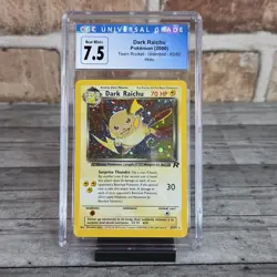 Dark Raichu 83/82 Team Rocket Holo SWIRL Pokemon Card CGC 7.5 Near Mint+ - Image 1