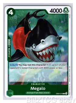 Megalo OP14 EB04-018 The Azure Sea's Seven One Piece Rare Foil NM/M - Image 1