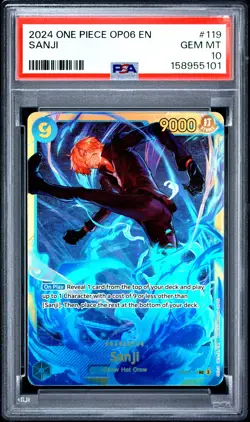 PSA GEM MT 10 - 2024 ONE PIECE OP06-WINGS OF THE CAPTAIN 119 SANJI - Image 1