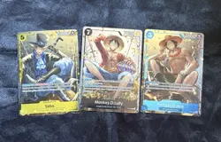 Bandai One Piece CCG Sabo Luffy Ace P-073 P-074 P-075 foil parallel lot 3 EN - Image 1