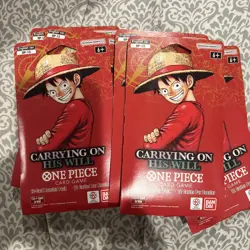 One Piece OP-13 Carrying on His Will Sleeved Booster Packs Lot of 6 New Sealed - Image 1